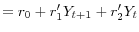 \displaystyle =r_{0}+r_{1}^{\prime}Y_{t+1}+r_{2}^{\prime}Y_{t}% 