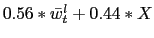 0.56*\bar{w}_t^l+0.44*X