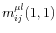 \displaystyle m_{ij}^{\mu l}(1,1)