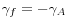 \gamma _f =-\gamma _A 