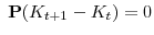  \;\mathbf{P}(K_{t+1}-K_t)=0