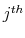  j^{th}