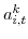  a_{i,t}^{k}