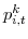  p_{i,t}^{k}