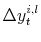\displaystyle \Delta y_{t}^{i,l}