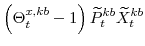 \displaystyle \left(\Theta^{x,kb}_{t}-1\right)\widetilde{P}^{kb}_{t}\widetilde{X}^{kb}_{t}