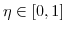  \eta\in[0,1]