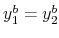  y_{1}^{b}=y_{2}^{b}