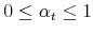 \displaystyle 0 \le \alpha_t \le 1