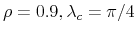  \rho =0.9,\lambda _{c}=\pi /4