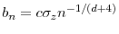  b_n=c \sigma_z n^{-1/(d+4)}