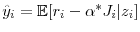  \hat{y}_i=\mathbb{E}[r_i-\alpha^{*} J_i\vert z_i]