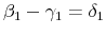 \beta_{1} - \gamma_{1} = \delta_{1}
