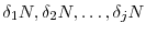  \delta_1 N, \delta_2 N, \ldots, \delta_j N
