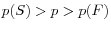 p(S)>p>p(F)