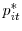  p_{it}^{\ast}