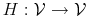  H:\mathcal{V}\rightarrow\mathcal{V}