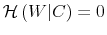  \mathcal{H}\left( W\vert C\right) =0
