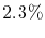  2.3\%