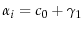 \displaystyle \alpha _i =c_0 +\gamma _1