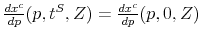  \frac{dx^{c}}{dp}(p,t^{S},Z)=\frac{dx^{c}}{dp}(p,0,Z)