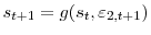  s_{t+1}=g(s_{t},\varepsilon_{2,t+1})