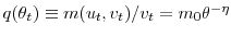  q(\theta_{t})\equiv m(u_{t},v_{t})/v_{t}=m_{0} \theta^{-\eta}