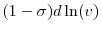  (1-\sigma)d\ln(v)