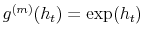 g^{(m)}% (h_{t})=\exp(h_{t})