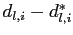 $ d_{l,i}-d^{*}_{l,i}$