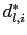 $ d^{*}_{l,i}$