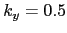 $ k_{y}=0.5$