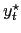 $ y_{t}^{\star}$