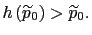 $ h\left( \widetilde{p}_{0}\right) >\widetilde{p}_{0}.$