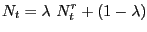 $\displaystyle N_{t}=\lambda\ N_{t}^{r}+(1-\lambda)$