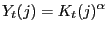 $\displaystyle Y_{t}(j)=K_{t}(j)^{\alpha}$