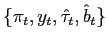 $ \{\pi_{t},y_{t} ,\hat{\tau}_{t},\hat{b}_{t}\}$