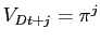 $ V_{Dt+j} = \pi^{j}$
