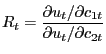 $\displaystyle R_{t} =\frac{\partial u_{t} /\partial c_{1t} }{\partial u_{t} /\partial c_{2t} } $