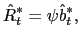 $\displaystyle \hat{R}_{t}^{\ast}=\psi\hat{b}_{t}^{\ast},$