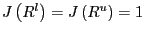 $ J\left( R^{l}\right) =J\left( R^{u}\right) =1$
