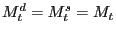 $ M_{t}^{d}=M_{t} ^{s}=M_{t}$