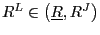 $ R^{L}\in\left( \underline{R},R^{J}\right) $