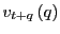 $ v_{t+q}\left( q\right) $