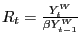 $ R_{t} =\frac{Y_{t}^{W} }{\beta Y_{t-1}^{W} }$
