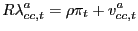 $\displaystyle R\lambda_{cc,t}^{a}=\rho\pi_{t}+v_{cc,t}^{a}$