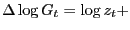 $\displaystyle \Delta\log G_{t}=\log z_{t}+$