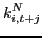 $\displaystyle k_{i,t+j}^{N} $