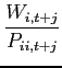 $\displaystyle \frac{W_{i,t+j}}{P_{ii,t+j}}$