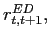 $ r_{t,t+1}^{ED},$